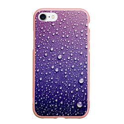Чехол iPhone 7/8 матовый Дождевые капли на стекле, цвет: 3D-светло-розовый