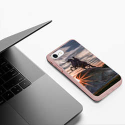 Чехол iPhone 7/8 матовый Санкт-Петербург: медный всадник, цвет: 3D-светло-розовый — фото 2