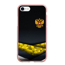 Чехол iPhone 7/8 матовый Золотой герб black gold