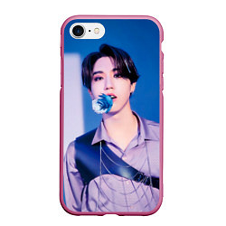 Чехол iPhone 7/8 матовый Stray Kids 2nd World Tour Maniac Han, цвет: 3D-малиновый