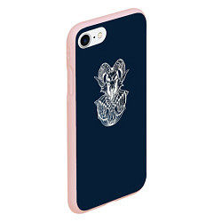 Чехол iPhone 7/8 матовый Баран Art Череп, цвет: 3D-светло-розовый — фото 2