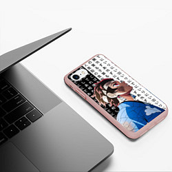 Чехол iPhone 7/8 матовый Танджиро Комадо - Клинок, цвет: 3D-светло-розовый — фото 2