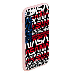 Чехол iPhone 7/8 матовый Nasa usa флаг, цвет: 3D-светло-розовый — фото 2