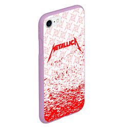 Чехол iPhone 7/8 матовый Metallica - брызги, цвет: 3D-сиреневый — фото 2
