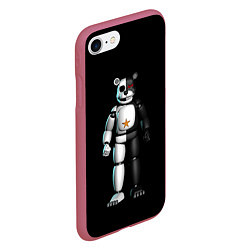 Чехол iPhone 7/8 матовый Monokuma and FNAF, цвет: 3D-малиновый — фото 2