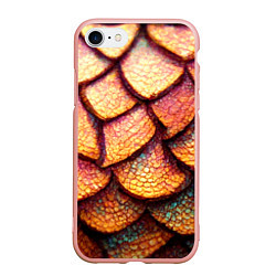 Чехол iPhone 7/8 матовый Чешуя дракона крупная, цвет: 3D-светло-розовый