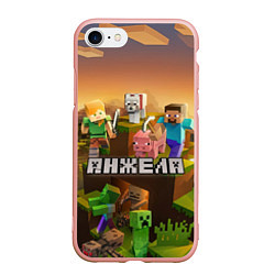 Чехол iPhone 7/8 матовый Анжела Minecraft, цвет: 3D-светло-розовый