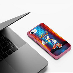 Чехол iPhone 7/8 матовый Sonic - Hedgehog - Video game - жест, цвет: 3D-малиновый — фото 2