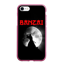 Чехол iPhone 7/8 матовый Banzai - самурай, цвет: 3D-малиновый