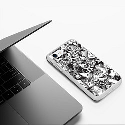 Чехол iPhone 7/8 матовый Граффити на белом фоне, цвет: 3D-белый — фото 2