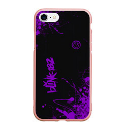 Чехол iPhone 7/8 матовый Blink 182 фиолетовые брызги, цвет: 3D-светло-розовый