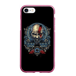 Чехол iPhone 7/8 матовый Кратос и клики хаоса GoW Ragnarok