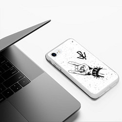 Чехол iPhone 7/8 матовый Powerwolf и рок символ, цвет: 3D-белый — фото 2