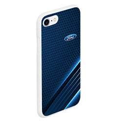 Чехол iPhone 7/8 матовый Ford Абстракция карбон, цвет: 3D-белый — фото 2