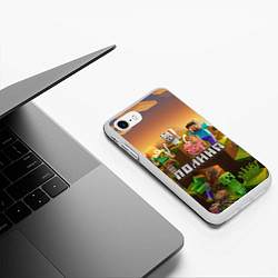 Чехол iPhone 7/8 матовый Полина Minecraft, цвет: 3D-белый — фото 2