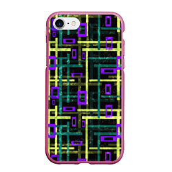 Чехол iPhone 7/8 матовый Геометрический узор с мраморной текстурой, цвет: 3D-малиновый