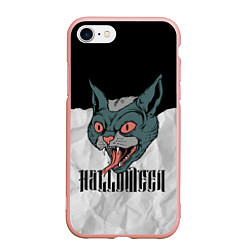 Чехол iPhone 7/8 матовый Happy Halloween - wild cat