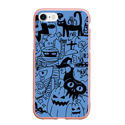 Чехол iPhone 7/8 матовый Composition on the theme of Halloween, цвет: 3D-светло-розовый