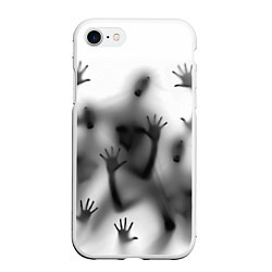 Чехол iPhone 7/8 матовый Bodies inside behind a white wall, цвет: 3D-белый