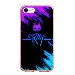 Чехол iPhone 7/8 матовый Stray game neon, цвет: 3D-светло-розовый