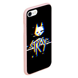 Чехол iPhone 7/8 матовый Stray glitch logo, цвет: 3D-светло-розовый — фото 2