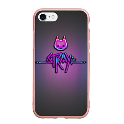 Чехол iPhone 7/8 матовый Stray logo neon, цвет: 3D-светло-розовый