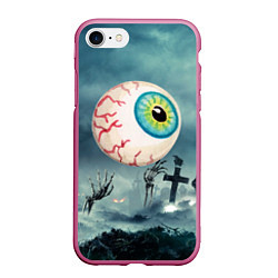 Чехол iPhone 7/8 матовый Глаз - хэллоуин, цвет: 3D-малиновый