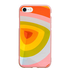 Чехол iPhone 7/8 матовый Красно-жёлто-оранжевый паттерн, цвет: 3D-светло-розовый