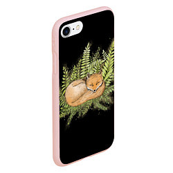Чехол iPhone 7/8 матовый Спящий лисёнок, цвет: 3D-светло-розовый — фото 2