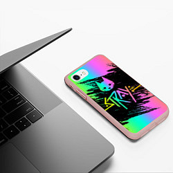 Чехол iPhone 7/8 матовый Stray gradient, цвет: 3D-светло-розовый — фото 2