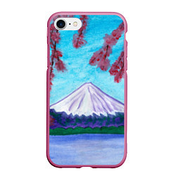 Чехол iPhone 7/8 матовый Цветение сакуры Фудзияма