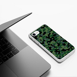 Чехол iPhone 7/8 матовый Камуфляж WW2 Tropics Verdant, цвет: 3D-белый — фото 2