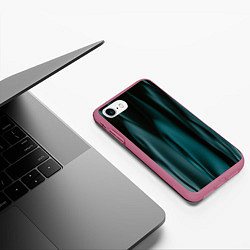 Чехол iPhone 7/8 матовый Абстрактные волны в темноте, цвет: 3D-малиновый — фото 2