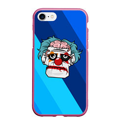 Чехол iPhone 7/8 матовый Зомби - клоун, цвет: 3D-малиновый