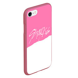 Чехол iPhone 7/8 матовый Stray Kids pink and white, цвет: 3D-малиновый — фото 2
