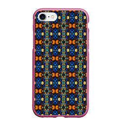 Чехол iPhone 7/8 матовый Витражи - ромбики, цвет: 3D-малиновый