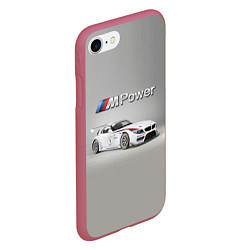 Чехол iPhone 7/8 матовый BMW Z4 GT3 - Motorsport - racing team, цвет: 3D-малиновый — фото 2