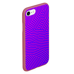 Чехол iPhone 7/8 матовый Фиолетовые линии, цвет: 3D-малиновый — фото 2