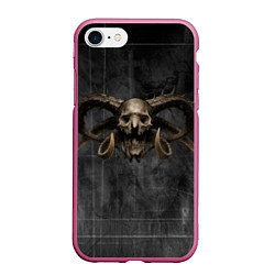 Чехол iPhone 7/8 матовый The bones, цвет: 3D-малиновый