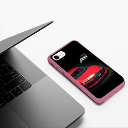 Чехол iPhone 7/8 матовый Audi quattro ABT autotuning, цвет: 3D-малиновый — фото 2