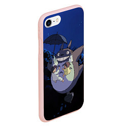 Чехол iPhone 7/8 матовый Night flight Totoro, цвет: 3D-светло-розовый — фото 2