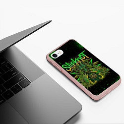 Чехол iPhone 7/8 матовый Slipknot green satan, цвет: 3D-светло-розовый — фото 2