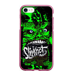 Чехол iPhone 7/8 матовый Slipknot - green monster по, цвет: 3D-малиновый