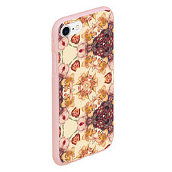 Чехол iPhone 7/8 матовый Цветы абстрактные розы, цвет: 3D-светло-розовый — фото 2