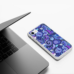 Чехол iPhone 7/8 матовый Flower patterns, цвет: 3D-белый — фото 2