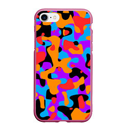 Чехол iPhone 7/8 матовый Абстракция - благородные цвета, цвет: 3D-малиновый