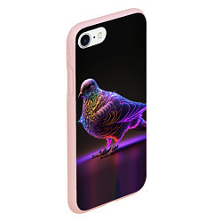 Чехол iPhone 7/8 матовый Неоновый голубь, цвет: 3D-светло-розовый — фото 2