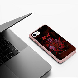 Чехол iPhone 7/8 матовый Slipknot red satan, цвет: 3D-светло-розовый — фото 2