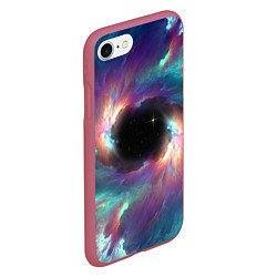 Чехол iPhone 7/8 матовый Разноцветное космическое завихрение, цвет: 3D-малиновый — фото 2