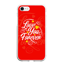 Чехол iPhone 7/8 матовый Love you forever - hearts, patterns